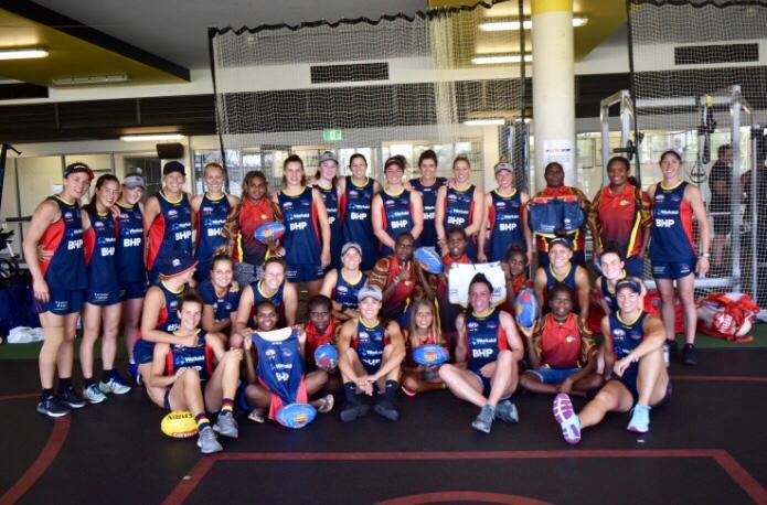 Lajamanu girls meet the AFL Women’s Adelaide team